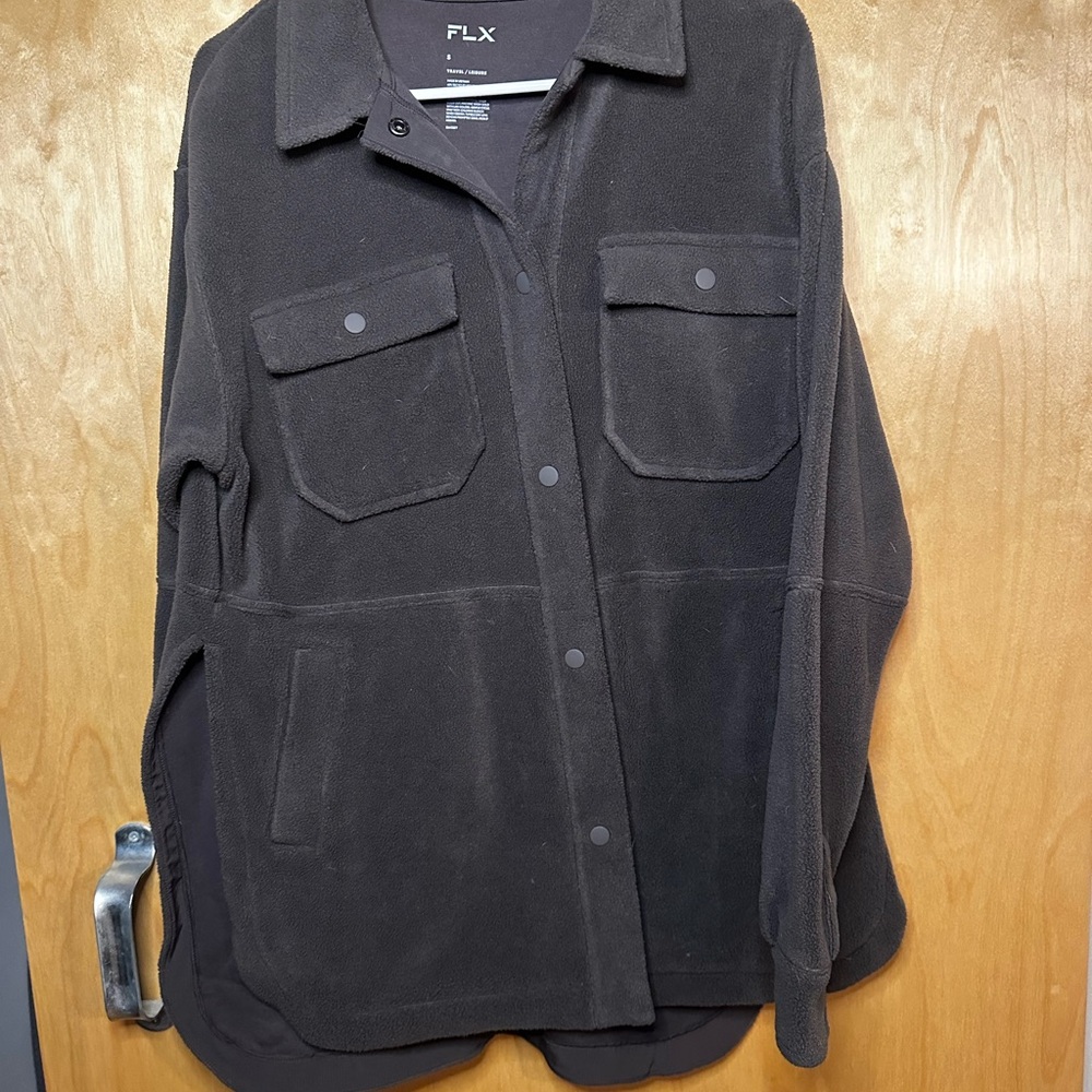 FLX Women's Charcoal Grey Shirt Jacket Shacket